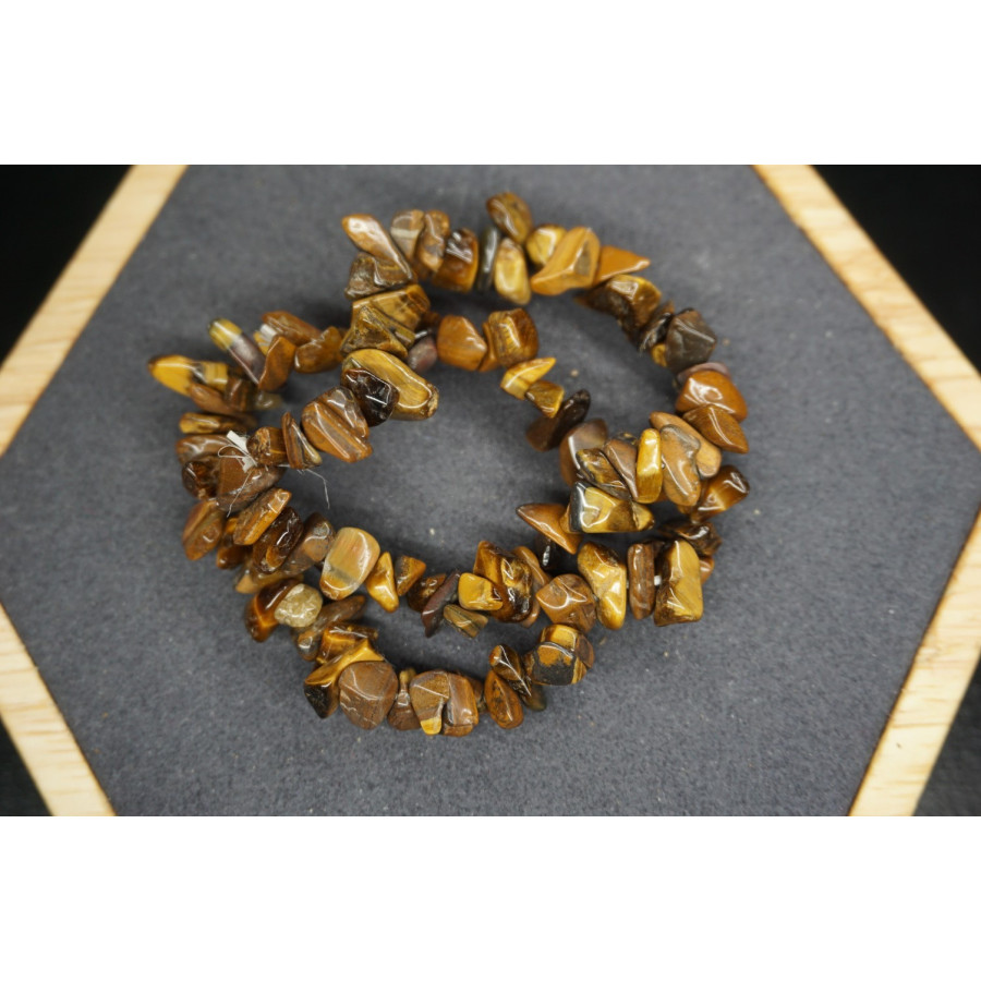 Bracelet Chips Œil de Tigre Lot de 10