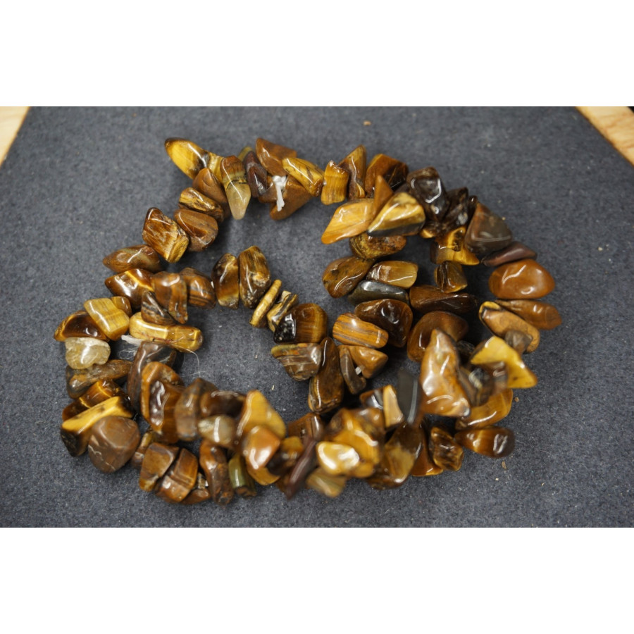 Bracelet Chips Œil de Tigre Lot de 10