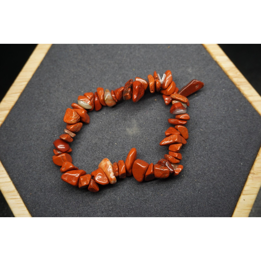 Bracelet Chips Jaspe Rouge Lot de 10 Bracelet Chips Jaspe Rouge Lot de 10