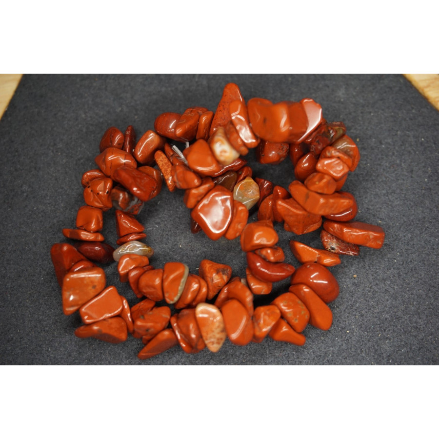 Bracelet Chips Jaspe Rouge Lot de 10