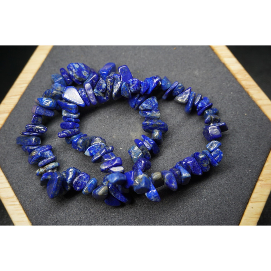 Bracelet Chips Lapis Lazuli Lot de 10