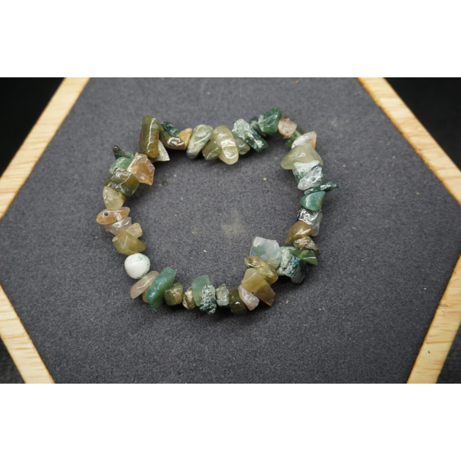 Bracelet Chips Agate Mousse Lot de 10 Bracelet Chips Agate Mousse Lot de 10