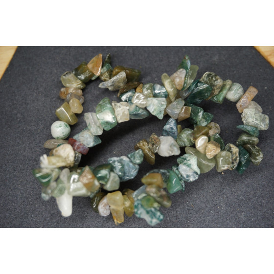 Bracelet Chips Agate Mousse Lot de 10