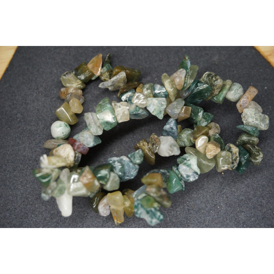 Bracelet Chips Agate Mousse Lot de 10