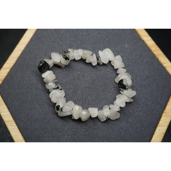 Bracelet Chips Quartz Tourmaline Lot de 10