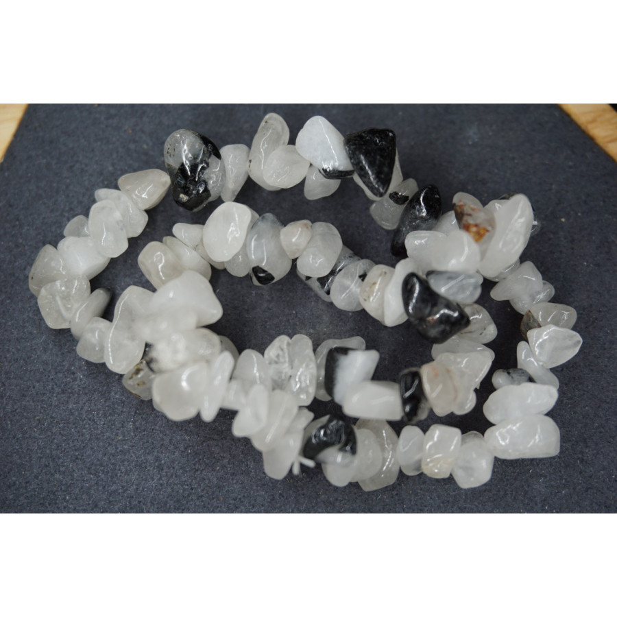 Bracelet Chips Quartz Tourmaline Lot de 10