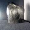 12 cm Forme libre obsidienne argenté
