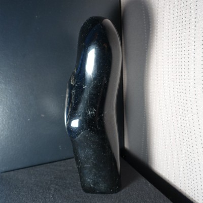 28 cm Forme libre obsidienne argenté