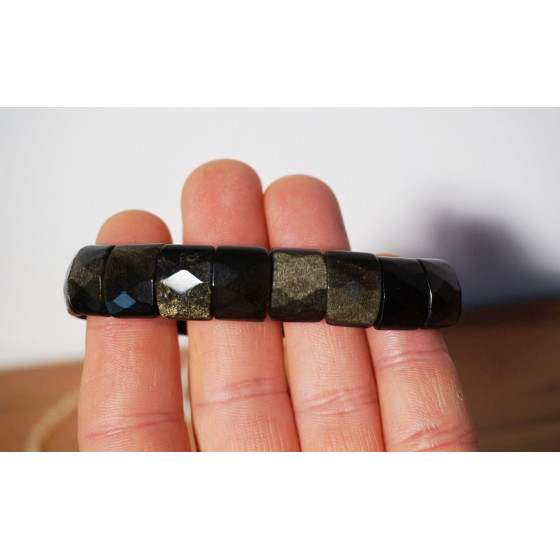 Bracelet Obsidienne Dorée...