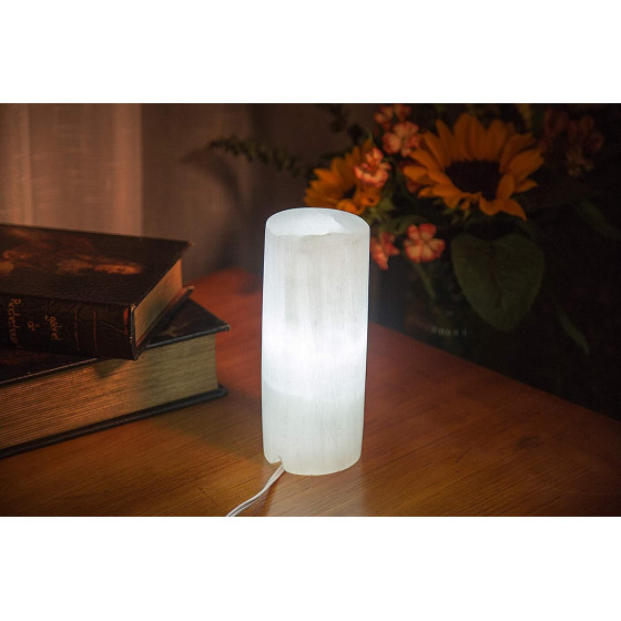 Lampe 20 cm sélénite polie
