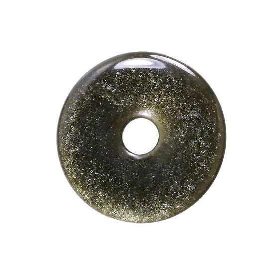 Pendentif Obsidienne Dorée donut