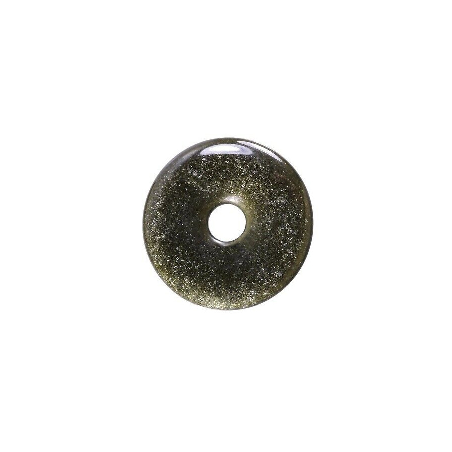 Pendentif Obsidienne Dorée donut
