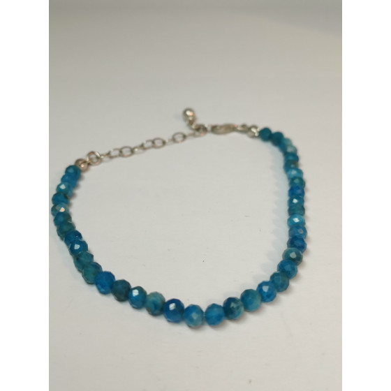Bracelet Facettes Apatite bleu