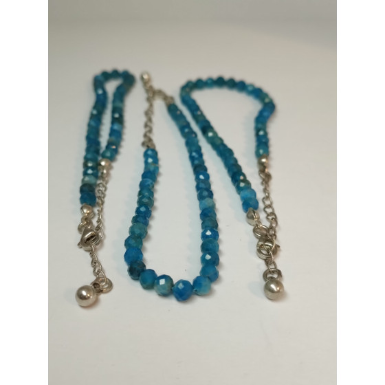 Bracelet Facettes Apatite bleu
