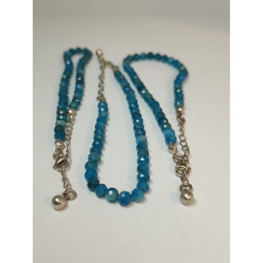 Bracelet Facettes Apatite bleu