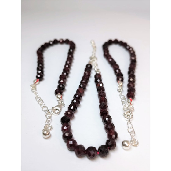 Bracelet Facettes Grenat