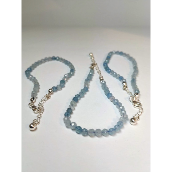 Bracelet Facettes Aigue Marine