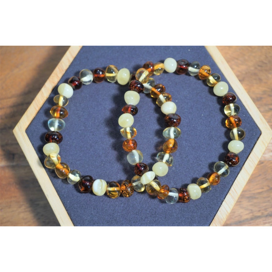 Bracelet adulte Ambre Trois Couleurs