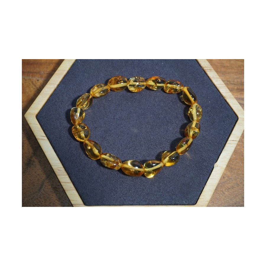 Bracelet adulte Ambre Miel Cognac Bracelet adulte Ambre Miel Cognac