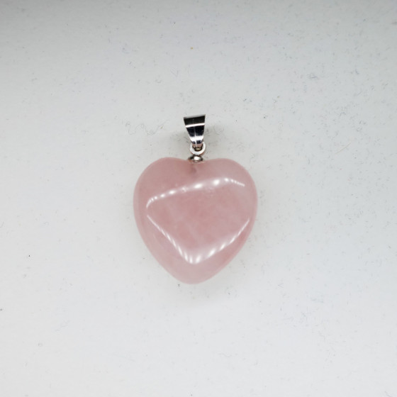 Pendentif coeur Quartz rose