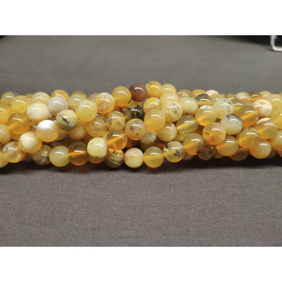 Fil Opale jaune perles AA