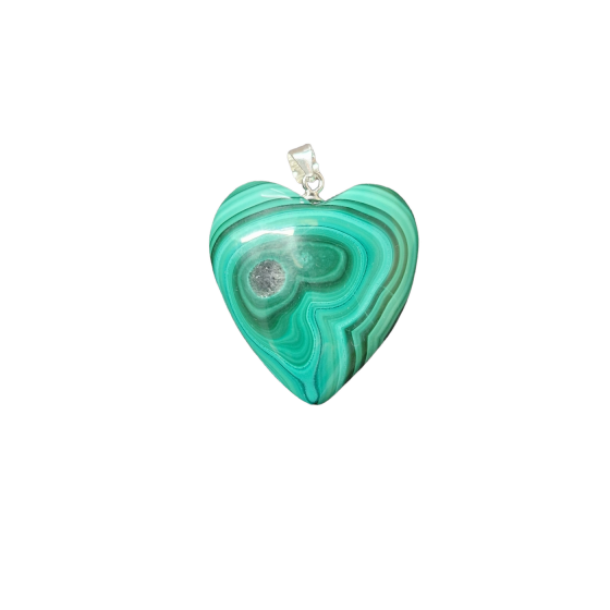 Pendentif coeur malachite
