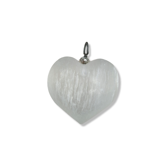 Pendentif Sélénite coeur