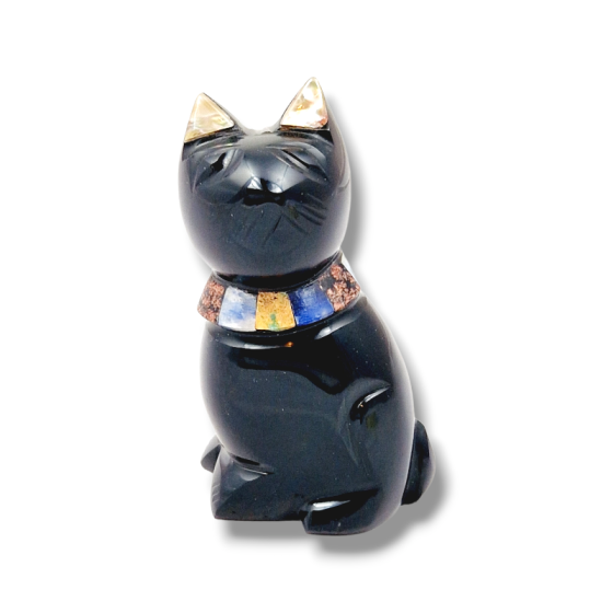 Chat en Obsidienne incrusté...