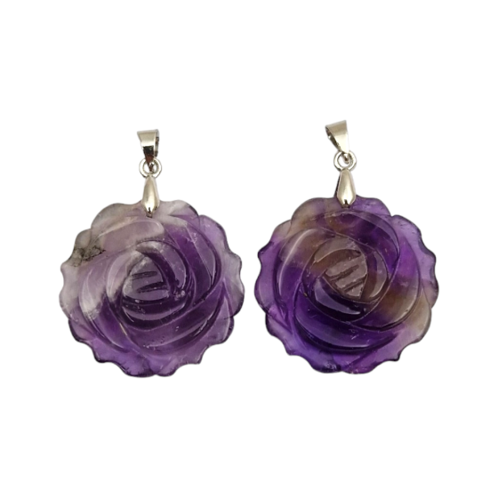 Pendentif Fleur rose en...