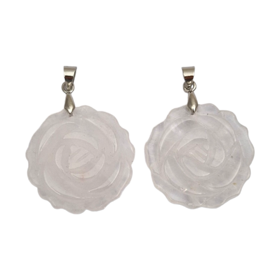 Pendentif Fleur rose en...