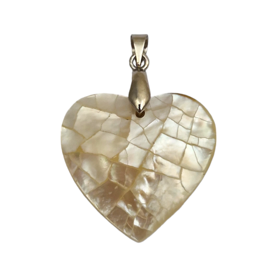 Pendentif coeur en nacre 2,5cm