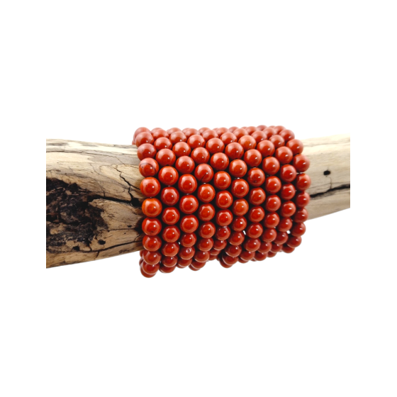 Bracelet jaspe rouge perles A