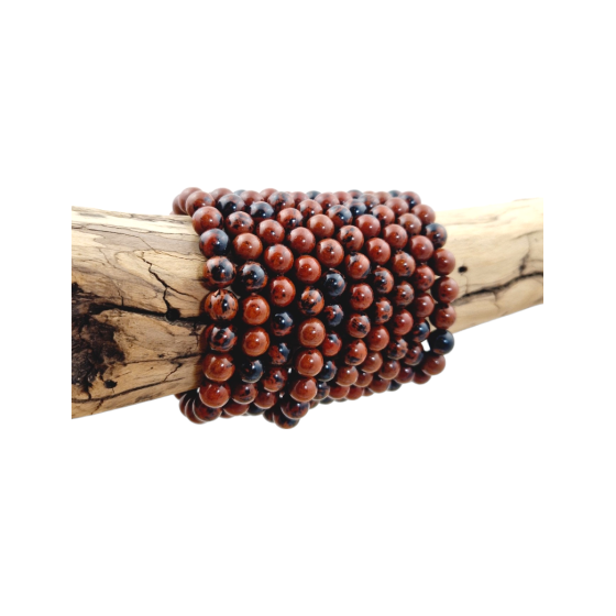 Bracelet obsidienne acajou...