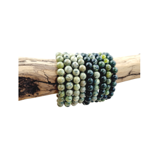 Bracelet jade néphrite perles AA