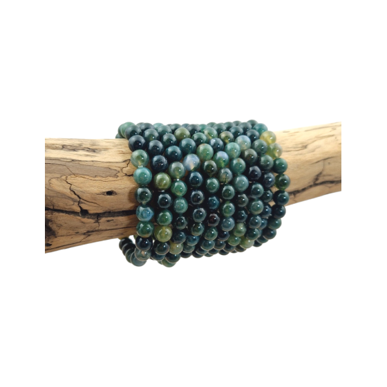 Bracelet agate mousse perles A